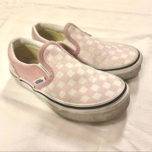 Vans Kids Classic Slip-On Checkerboard Pink White